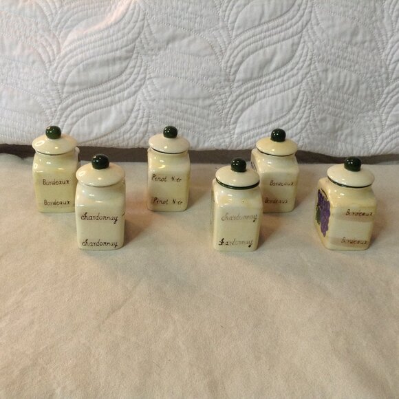 VTG Baum Bros, Grape Writing spice Jars; Small jars, Grapes, Old World Style, - Picture 5 of 9